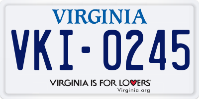 VA license plate VKI0245