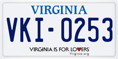 VA license plate VKI0253