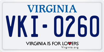 VA license plate VKI0260