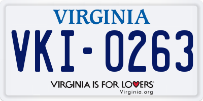 VA license plate VKI0263
