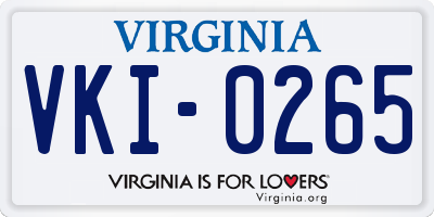 VA license plate VKI0265