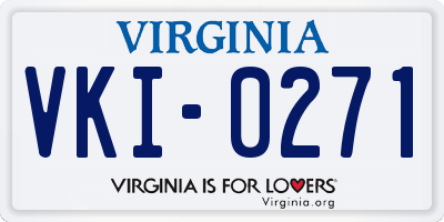 VA license plate VKI0271