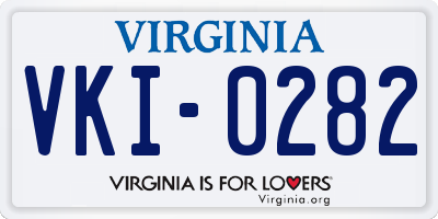 VA license plate VKI0282