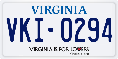 VA license plate VKI0294