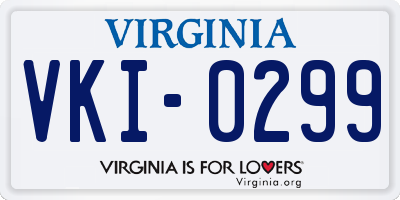 VA license plate VKI0299