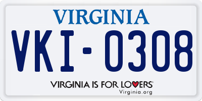 VA license plate VKI0308