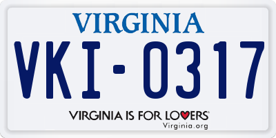 VA license plate VKI0317