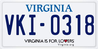 VA license plate VKI0318