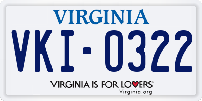 VA license plate VKI0322
