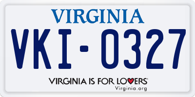 VA license plate VKI0327