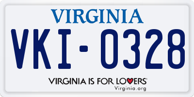 VA license plate VKI0328