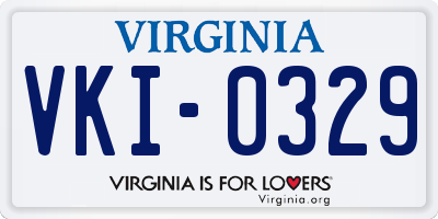 VA license plate VKI0329