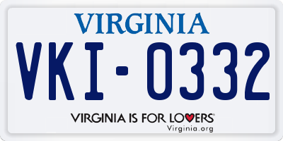 VA license plate VKI0332