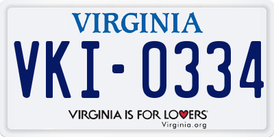 VA license plate VKI0334