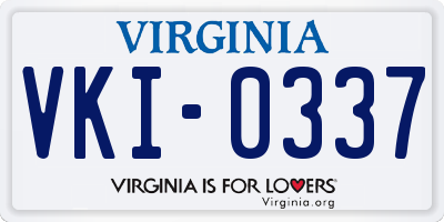 VA license plate VKI0337