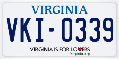 VA license plate VKI0339