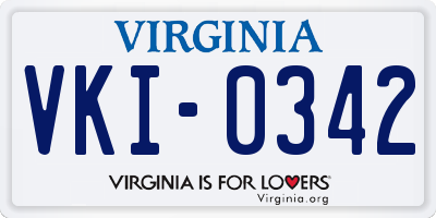 VA license plate VKI0342