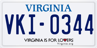VA license plate VKI0344