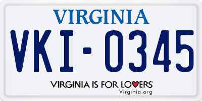 VA license plate VKI0345