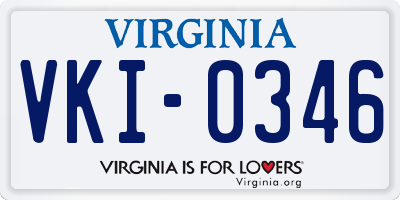 VA license plate VKI0346