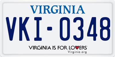 VA license plate VKI0348