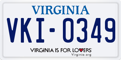 VA license plate VKI0349