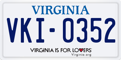 VA license plate VKI0352