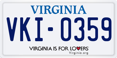 VA license plate VKI0359
