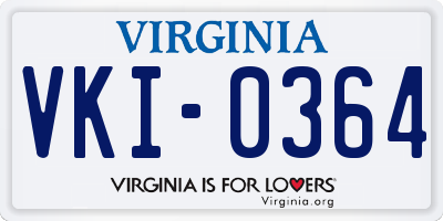 VA license plate VKI0364