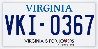 VA license plate VKI0367
