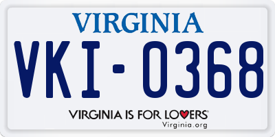 VA license plate VKI0368