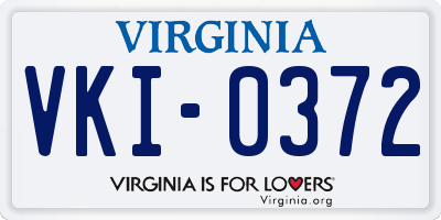 VA license plate VKI0372
