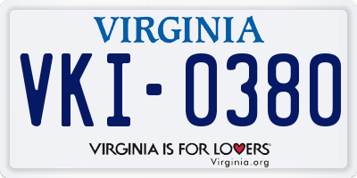 VA license plate VKI0380