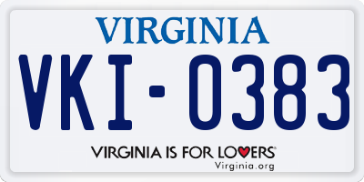 VA license plate VKI0383