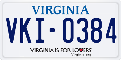 VA license plate VKI0384