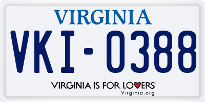 VA license plate VKI0388