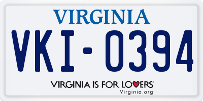 VA license plate VKI0394