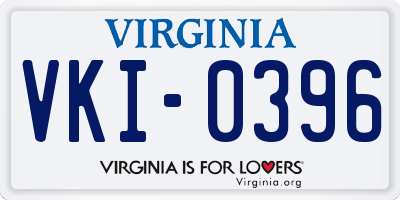 VA license plate VKI0396