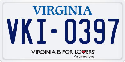 VA license plate VKI0397