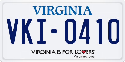 VA license plate VKI0410