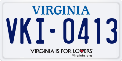 VA license plate VKI0413