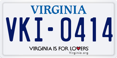 VA license plate VKI0414