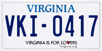 VA license plate VKI0417