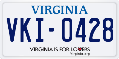 VA license plate VKI0428