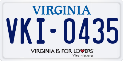 VA license plate VKI0435