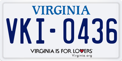 VA license plate VKI0436
