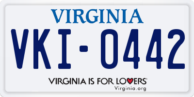 VA license plate VKI0442