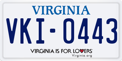 VA license plate VKI0443