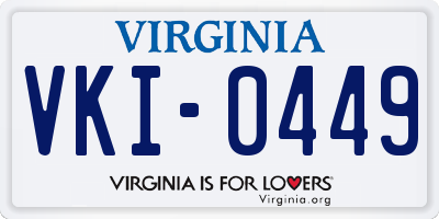VA license plate VKI0449