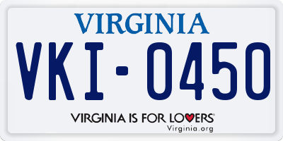 VA license plate VKI0450